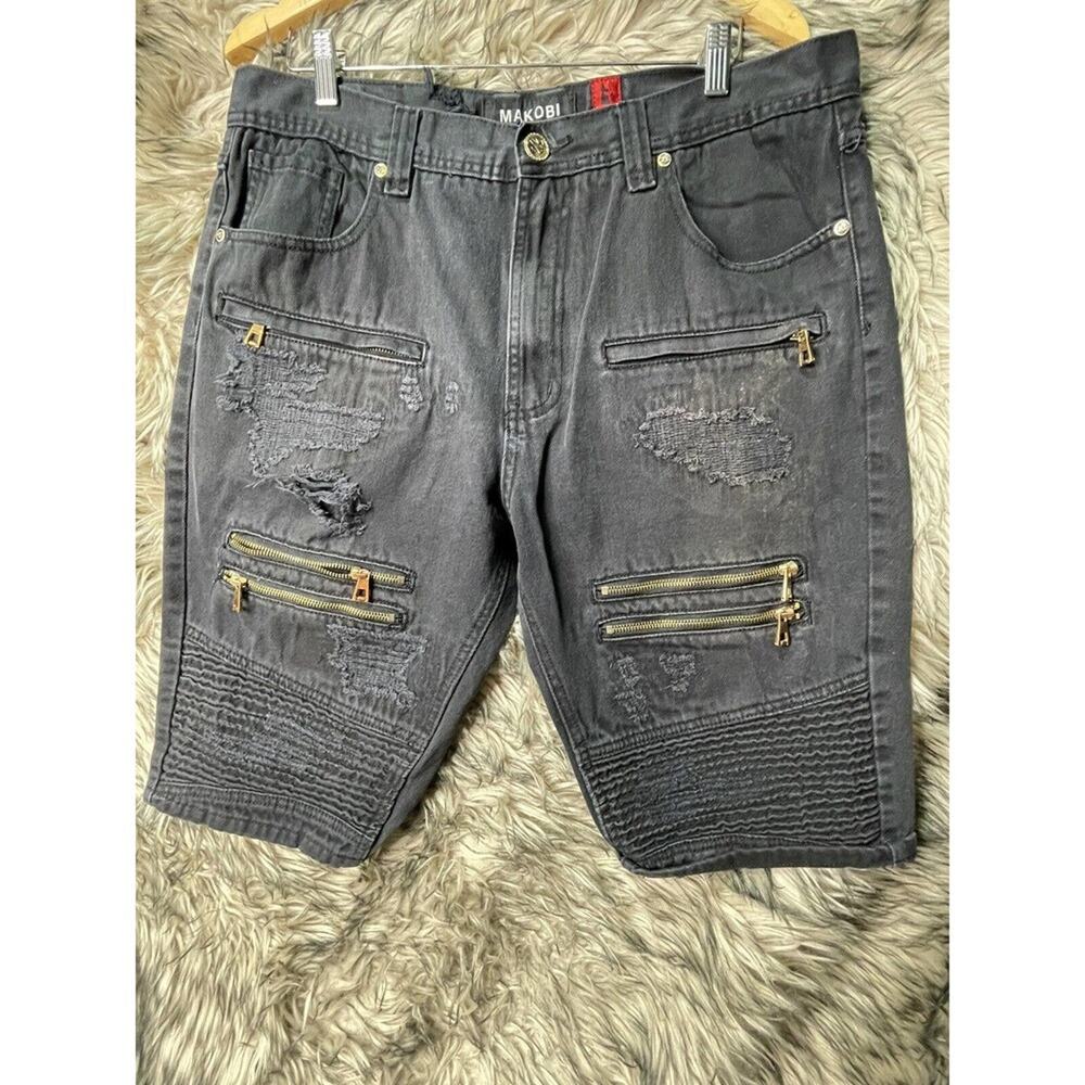 Makobi Black Faded Biker Short's Men's Size 36‎